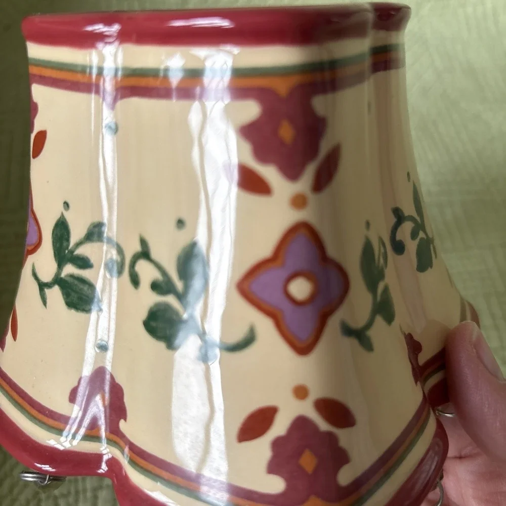 Vintage Bohemian Spice Floral Decorative Partylite Candle Shade w/tassles P7973